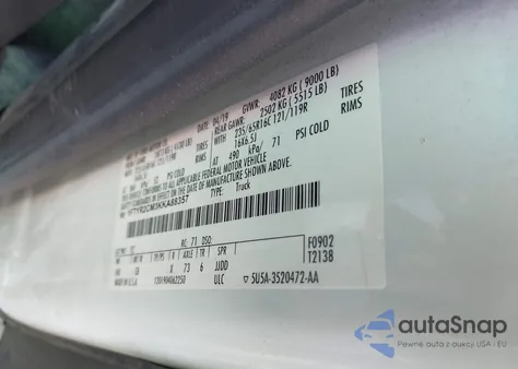 2019 Ford Transit-250 из США, поврежденный, VIN 1FTYR2CM3KKA88357